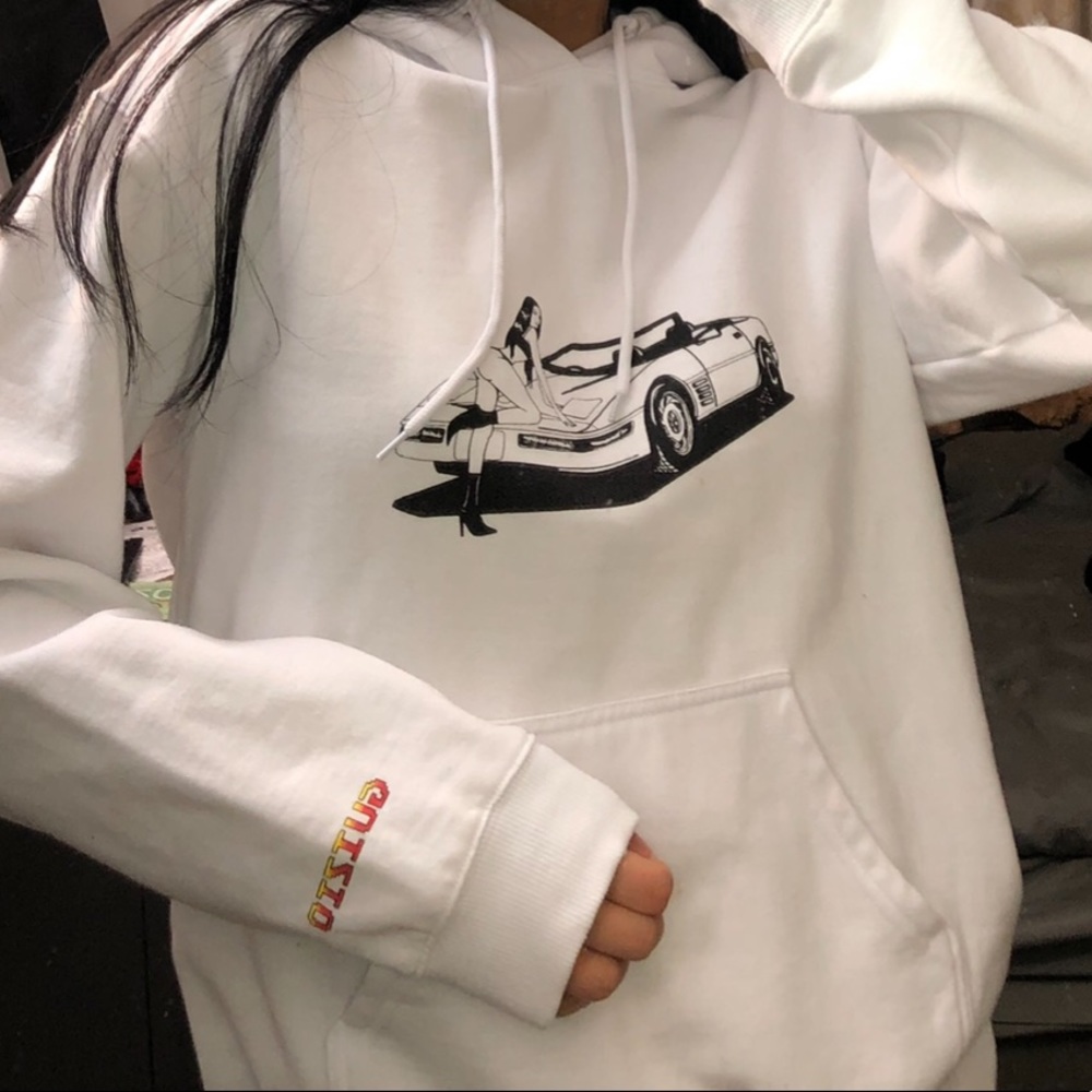 DANIELLE GUIZIO ride fast hoodie white